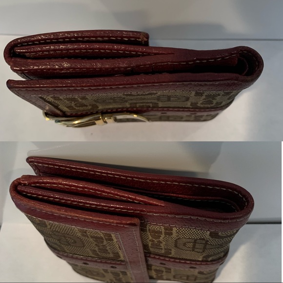 AUTH Gucci Brown Red Horsebit Monogram Wallet - Picture 5 of 10
